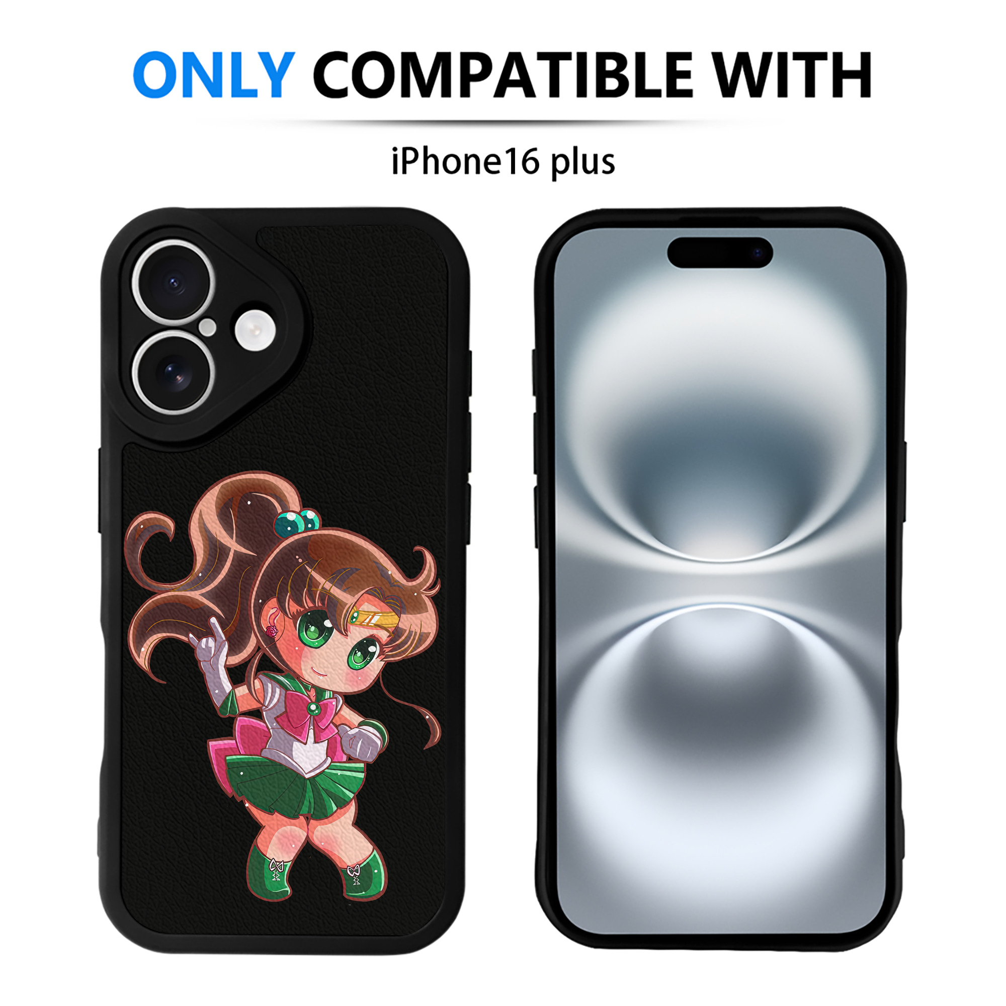 （画像用） 美少女戦士セーラームーン 木野 まこと きの まこと Sailor Moon Kino Makoto （セーラージュピター；Sailor Jupiter） 【iPhone 16シリーズ対応】シリコンスマホケース（レザー調） 材質：シリコン